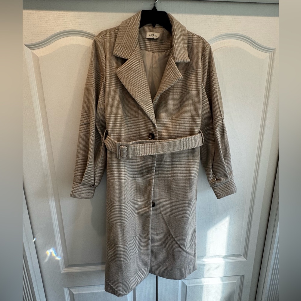 Aura belted trench coat